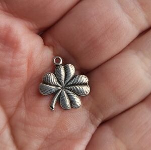 Handmade Sterling Silver 925 4 Leaf Clover Good Luck Charm For Charm Bracelet